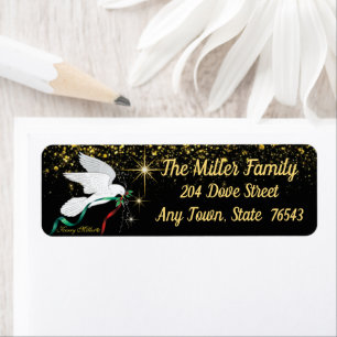 White Christmas Dove Label
