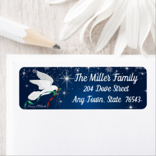 White Christmas Dove Label