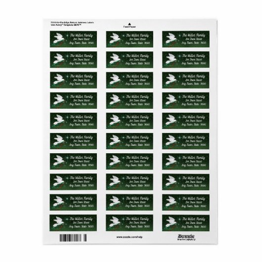 White Christmas Dove Label (Vorne)