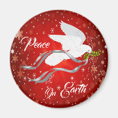 White Christmas Dove Magnet (Vorne)