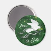 White Christmas Dove Magnet (Vorderseite/Rückseite)