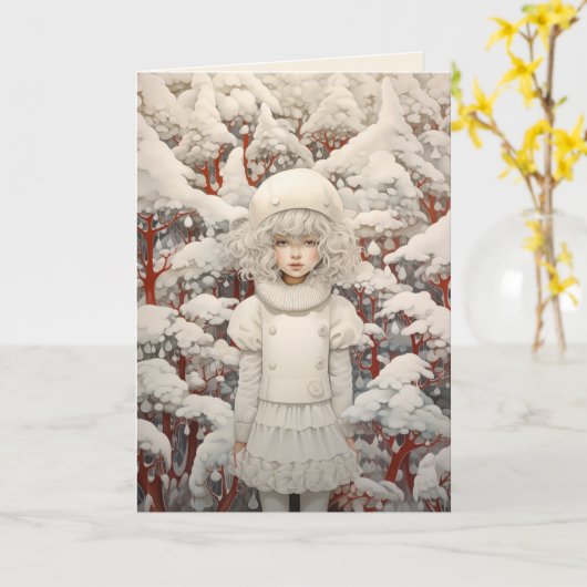 White Christmas Dream Karte (Gelbe Blume)