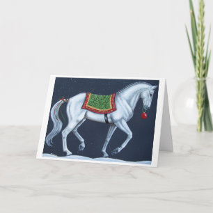 White Christmas Dressage Warmblut Feiertagskarte