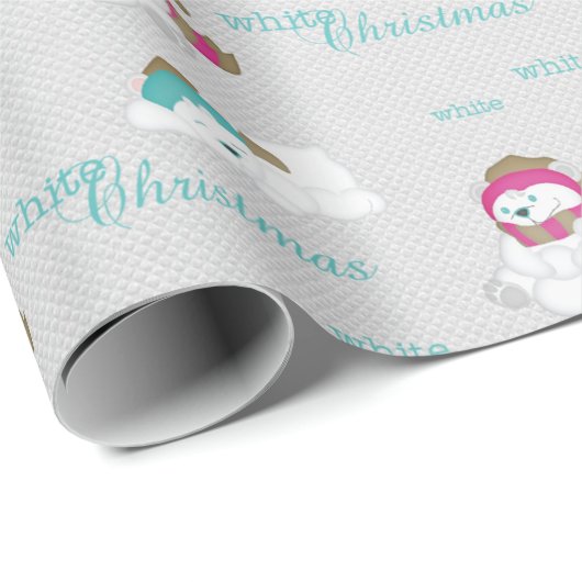 White Christmas Eisbären Geschenkpapier (Rolleneckpunkt)