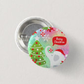 White Christmas Elephant Button (Vorne & Hinten)