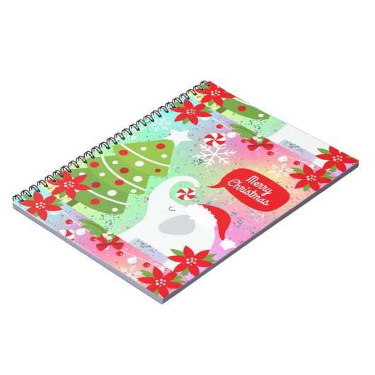 White Christmas Elephant Notizblock (Linke Seite)