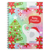 White Christmas Elephant Notizblock (Vorderseite)