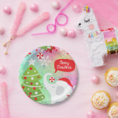 White Christmas Elephant Square Pappteller (Party)