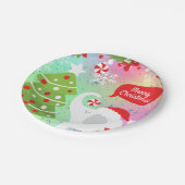 White Christmas Elephant Square Pappteller (Schrägansicht)