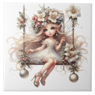 White Christmas Fairy Fliese