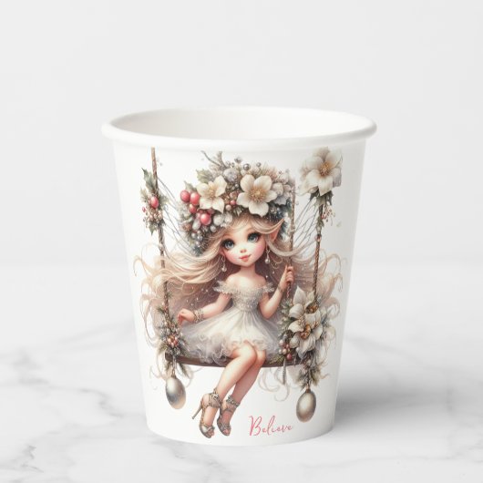White Christmas Fairy Pappbecher (Vorderseite)