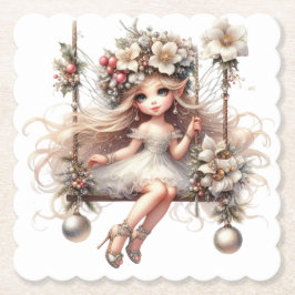 White Christmas Fairy Untersetzer