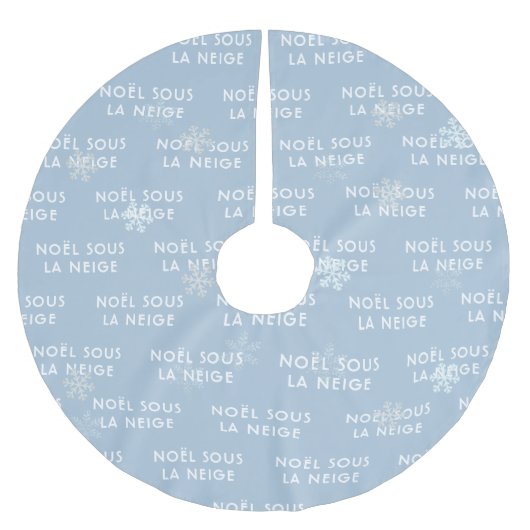 White Christmas French Snowflake Tree Skirt Polyester Weihnachtsbaumdecke (Vorderseite)