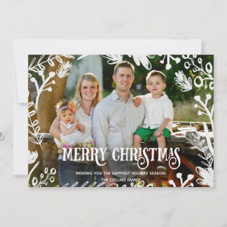 White Christmas Full Photo Horizontal Holiday Card Feiertagskarte
