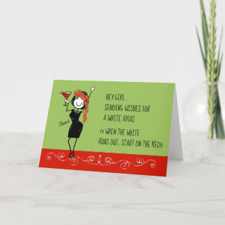 White Christmas Funny Sisterhood Christmas Card Feiertagskarte