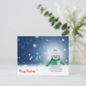White Christmas Funny Snowman Weihnachtskarte Feiertagspostkarte (Stehend Vorderseite)