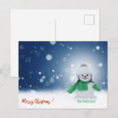 White Christmas Funny Snowman Weihnachtskarte Feiertagspostkarte (Vorne/Hinten)