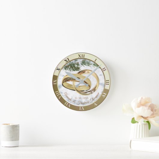 White Christmas Geschenkuhr Runde Wanduhr (Zuhause)