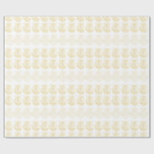 White Christmas Gift Wrap with Gold Ornaments Geschenkpapier (Flach)