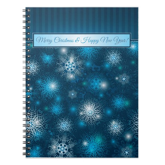 White Christmas & Happy New Year Notebook Notizblock (Vorderseite)