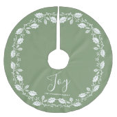 White Christmas Holly Joy Light Green Polyester Weihnachtsbaumdecke (Vorderseite)