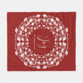 White Christmas Holly Joy | Personalisiert Rot Fleecedecke (Vorderseite (Horizontal))