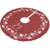 White Christmas Holly Joy Red Polyester Weihnachtsbaumdecke (Schrägansicht)