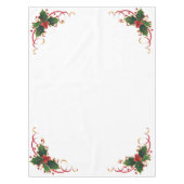 White Christmas Holly Tablecloth Tischdecke (Vorderseite)