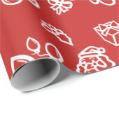 White Christmas Illustration Wrapping Paper Geschenkpapier (Rolleneckpunkt)