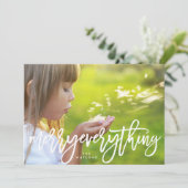 White Christmas Merry Alles Foto Feiertagskarte (Stehend Vorderseite)