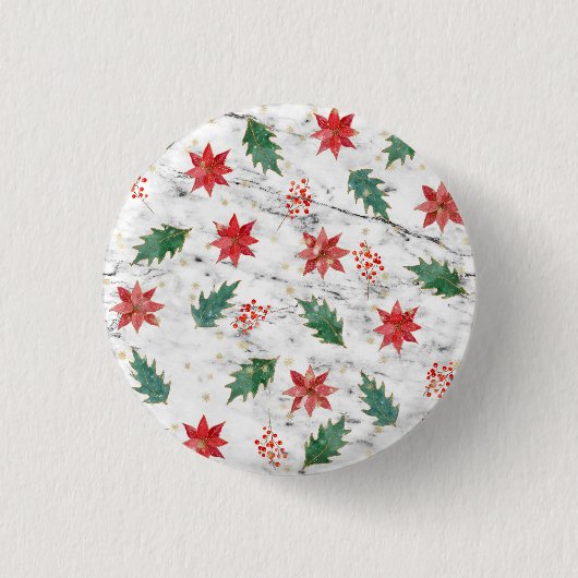 White Christmas Nail Art Button (Vorderseite)