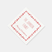 White Christmas Paper Napkins mit roten Blätter Serviette (Ecke)