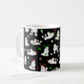 White Christmas Poodles Black Coffee Tasse (Vorderseite Links)