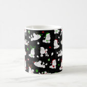 White Christmas Poodles Black Coffee Tasse (Mittel)