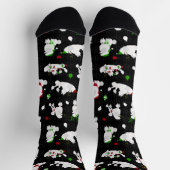 White Christmas Poodles Black Socken (Oben)