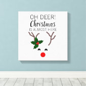 White Christmas Red Nose Reindeer Funny Quote Leinwanddruck (Insitu (Holzboden))