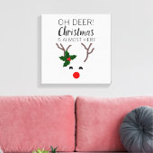 White Christmas Red Nose Reindeer Funny Quote Leinwanddruck (Insitu (Wohnzimmer))