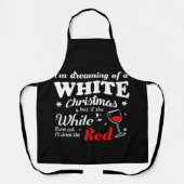 White Christmas Red Wine TShirt Schürze (Vorderseite)