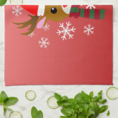 White Christmas Rudolph, der Rotnasen-Rentier Geschirrtuch (Gefaltet)