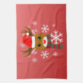 White Christmas Rudolph, der Rotnasen-Rentier Geschirrtuch (Vertikal)