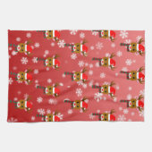 White Christmas Rudolph, der Rotnasen-Rentier Geschirrtuch (Horizontal)