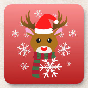 White Christmas Rudolph, der Rotnasen-Rentier Getränkeuntersetzer