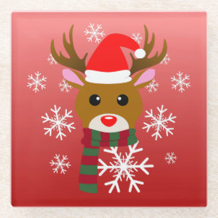 White Christmas Rudolph, der Rotnasen-Rentier Glasuntersetzer