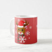 White Christmas Rudolph, der Rotnasen-Rentier Kaffeetasse (Vorderseite Links)
