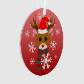 White Christmas Rudolph, der Rotnasen-Rentier Ornament (Vorderseite)