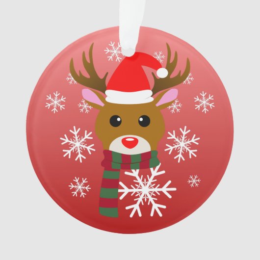 White Christmas Rudolph, der Rotnasen-Rentier Ornament (Vorderseite)