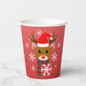 White Christmas Rudolph, der Rotnasen-Rentier Pappbecher (Rückseite)