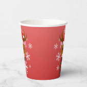 White Christmas Rudolph, der Rotnasen-Rentier Pappbecher (Links)