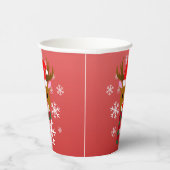 White Christmas Rudolph, der Rotnasen-Rentier Pappbecher (Rechts)