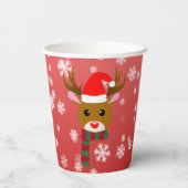 White Christmas Rudolph, der Rotnasen-Rentier Pappbecher (Rückseite)